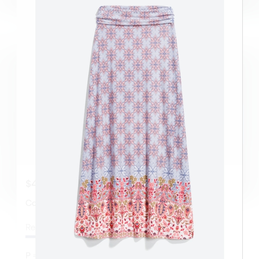 Loveappella Zoria Boarder Print Maxi Skirt